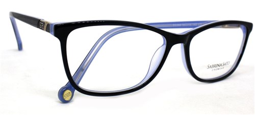 Óculos de Grau Sabrina Sato Ss360 Acetato C3 (Preto/Lilas C3, 55-15-140)