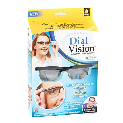 Oculos de Leitura Ajustavel Perto Longe Miopia Diotria Armacao Portatil Dial Vision