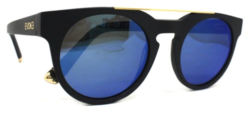 Óculos de Sol Evoke Upper Iii A01B Black Matte Gold Blue Flash Mirror (Preto A01B, 49-21-140)
