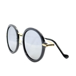 Óculos Solar Fem Design Italiano Uv 400 Preto Espelhado