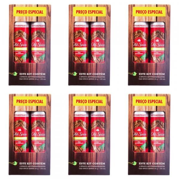 Old Spice Lenha Desodorante Aerosol Masculino 2x150ml (Kit C/06)
