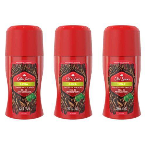 Old Spice Lenha Desodorante Rollon Masculino 50ml (kit C/03)