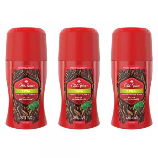 Old Spice Lenha Desodorante Rollon Masculino 50ml (Kit C/03)