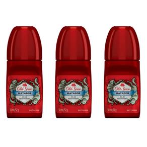 Old Spice Matador Desodorante Rollon Masculino 50ml - Kit com 03