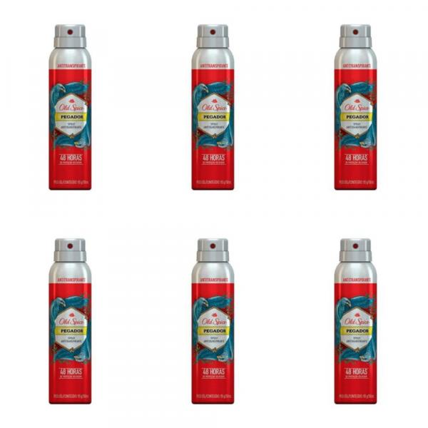 Old Spice Pegador Desodorante Aerosol Masculino 150ml (Kit C/06)