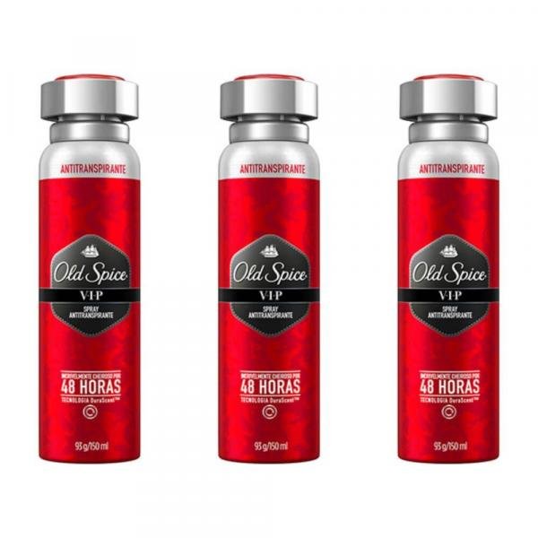 Old Spice Vip Desodorante Aerosol 150ml (Kit C/03)