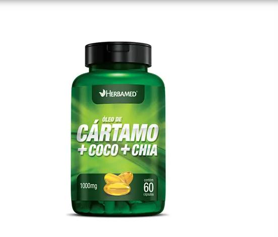 Óleo de Cártamo + Coco + Chia 1000mg - 60 Cápsulas - Herbamed