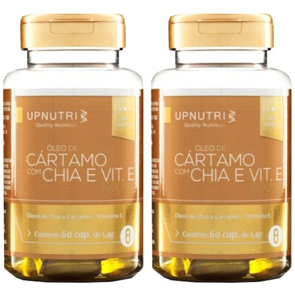 Óleo de Cártamo com Chia e Vitamina e - 2 Unidades de 60 Cápsulas - Upnutri Premium