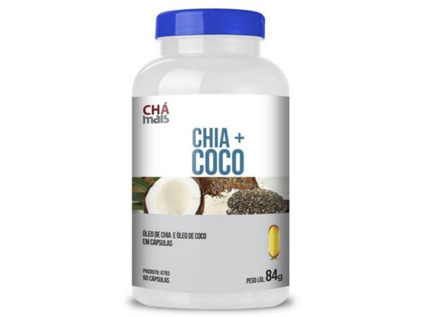 Óleo de Chia + Óleo de Coco 1000mg Chá Mais 60 Cápsulas