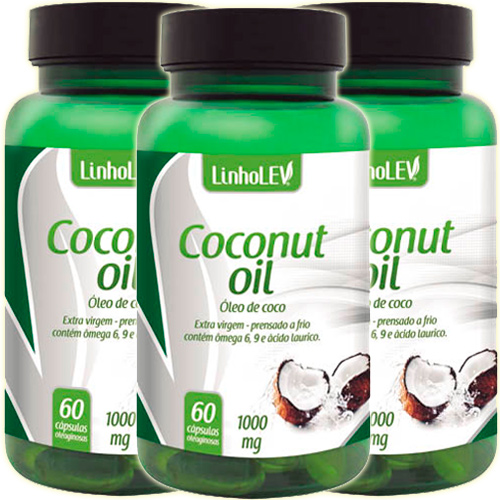 Óleo de Coco (Coconut Oil) 3 Frascos 1g Premium - Linholev