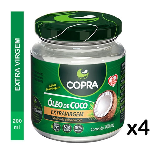 Óleo de Coco Copra Extra Virgem 4 X 200ml