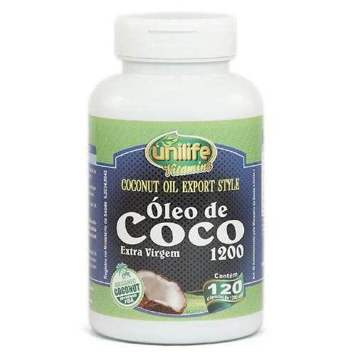 Óleo de Coco Extra Virgem 120 Cápsulas 1200mg - Unilife