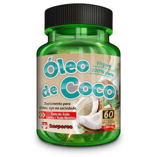 Óleo de Coco Extra Virgem Korporea 60 Cápsulas de 1g