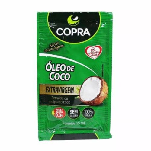 Óleo de Coco Extra Virgem Sachê 15ml - Kit com 5 - Copra