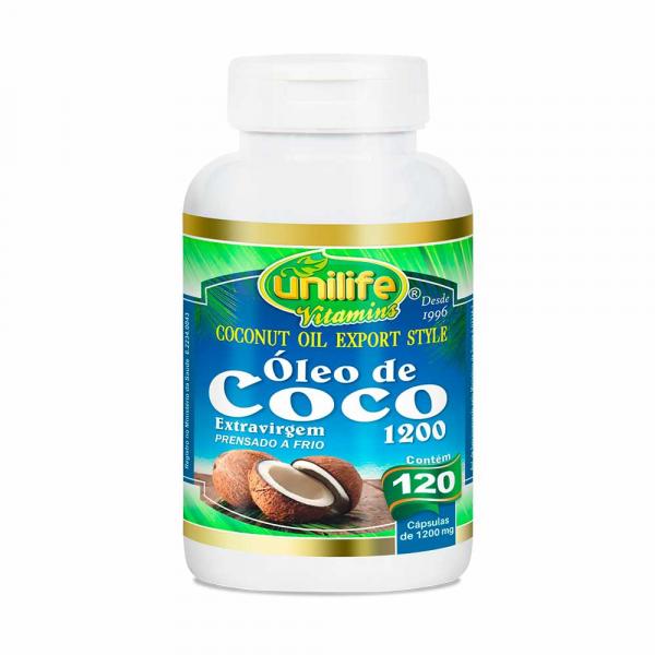 Óleo de Coco Extra Virgem - Unilife - 120 Cápsulas de 1200mg