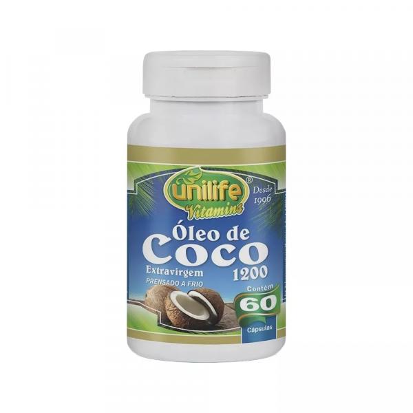 Óleo de Coco Extravirgem 60 Cápsulas 1200mg Unilife