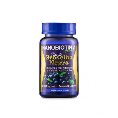 Óleo de Groselha Negra e Colágeno com Vitaminas - 30 Capsulas - Nanobiotin a