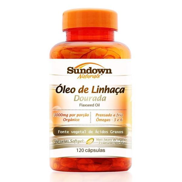 Óleo de Linhaça Dourada 1000mg Sundown 120 Cápsulas - Sundown Naturals Vitaminas