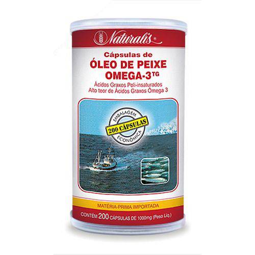 Óleo de Peixe Omega-3 1000 Mg. 200 Caps. 100 % Tg.