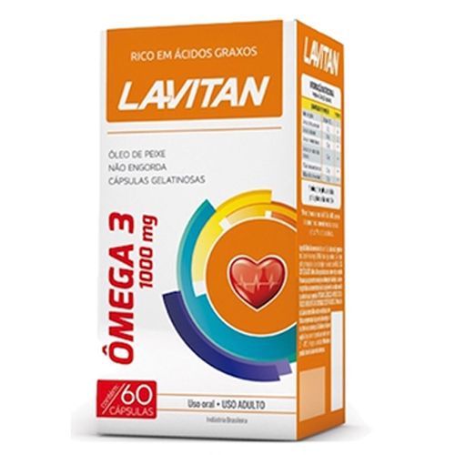 Oleo de Peixe Omega 3 1000mg Lavitan - 60 Capsulas - Cimed