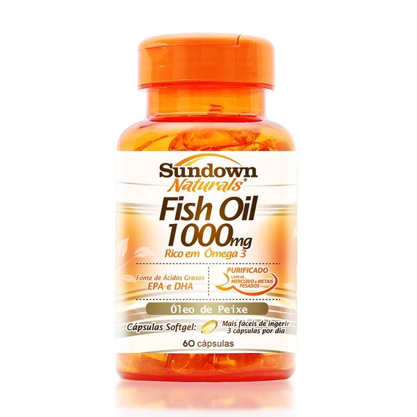 Óleo de Peixe Sundown Naturals Fish Oil 1000mg 60 Cápsulas