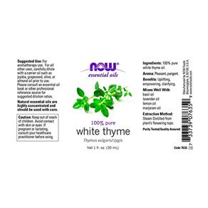 Óleo Essencial White Thyme (30ml) Now Foods