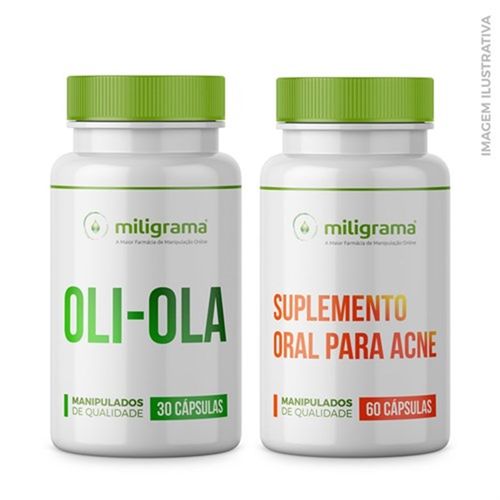 Oli-Ola 300mg 30 Cápsulas+ Suplemento Oral para Acne 60 Cápsulas