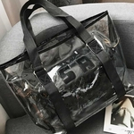 Ombro Moda Transparente das mulheres Saco cor s¨®lida Handbag Grande Capacidade Bag