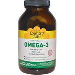Omega-3 1000mg - 200caps Softgel - Country Life