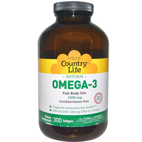 Omega-3 1000mg - 300caps Softgel - Country Life
