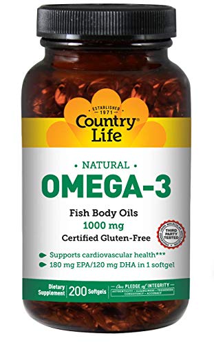 Omega 3 1000mg - Country Life - 200 Softgels Country Life