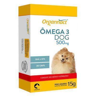 Omega 3 Dog 500mg Suplemento Cães - Organnact (30 Cápsulas)