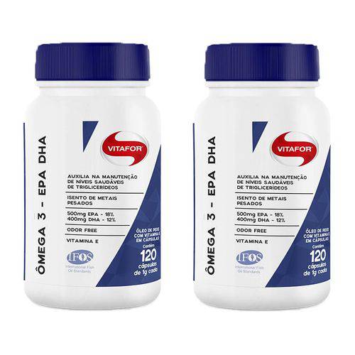 Ômega 3 EPA/DHA - 2 Un de 120 Cápsulas - Vitafor