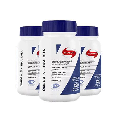 Ômega 3 EPA/DHA - 3x 120 Cápsulas - Vitafor