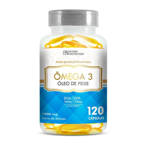 Omega 3 Oleo de Peixe 1000mg 120 Capsulas - Blend Nutrition