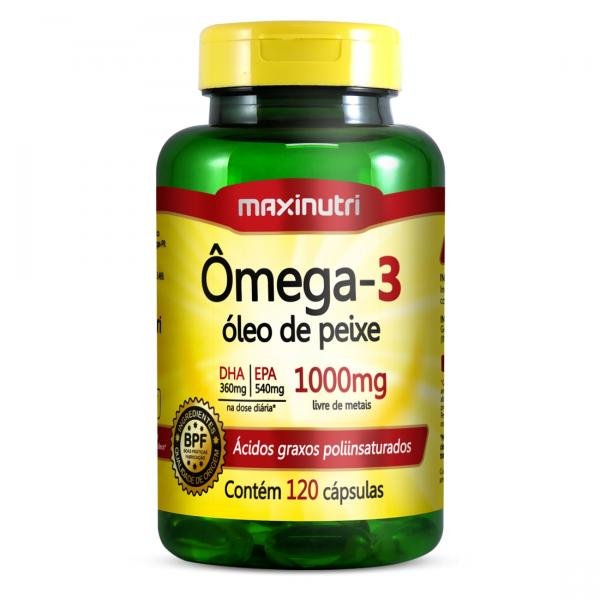 Omega 3 Oleo de Peixe 1000mg C/120 Capsulas - Maxinutri