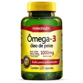 Ômega-3 (Óleo de Peixe) 1000mg com 120 Cápsulas - Maxinutri
