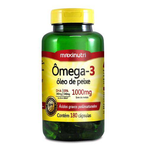 Ômega 3 (óleo de Peixe) Maxinutri 1000mg - 180 Cápsulas