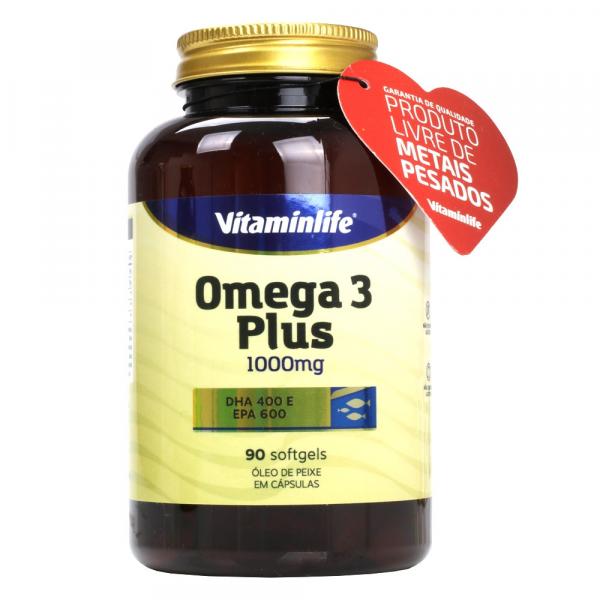 Ômega 3 Plus (DHA 400/ EPA 600) 90 Cápsulas - Vitaminlife