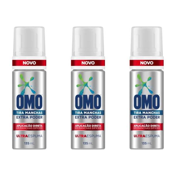 Omo Extra Poder Tira Manchas Spray 135ml (Kit C/03)