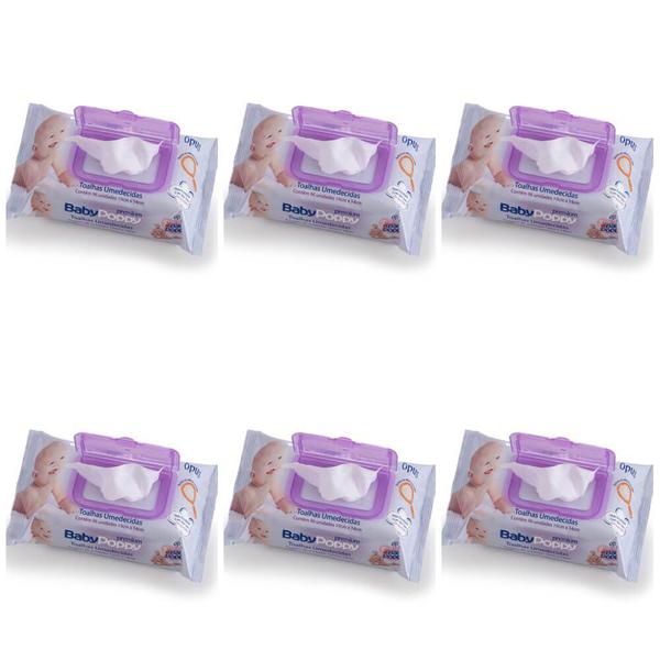 Opus Baby Poppy Premium Fliptop Toalhas Umedecidas C/96 (Kit C/06)