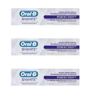 Oral B 3D White Perfection Creme Dental 75ml - Kit com 03