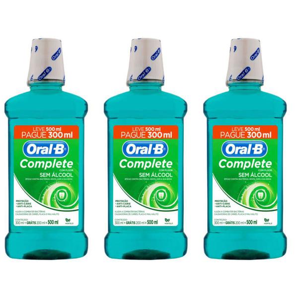 Oral B Hortelã Enxaguante Bucal 500ml (Kit C/03)