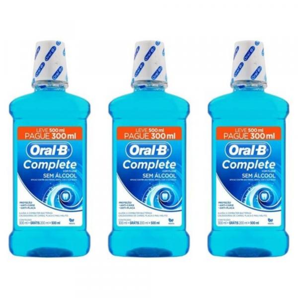 Oral B Menta Enxaguante Bucal 500ml (Kit C/03)