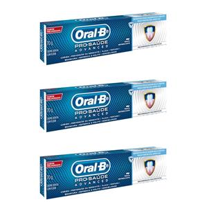 Oral B Pro Saúde Advanced Creme Dental 70g - Kit com 03