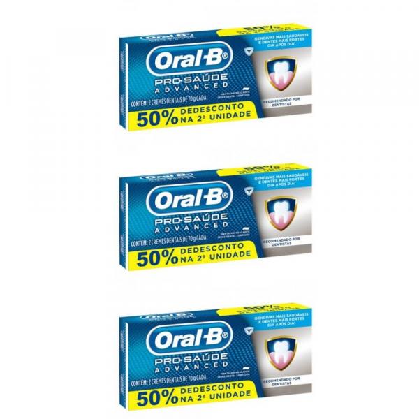 Oral-B Pro-Saúde Creme Dental Advanced 2x70g (Kit C/03)