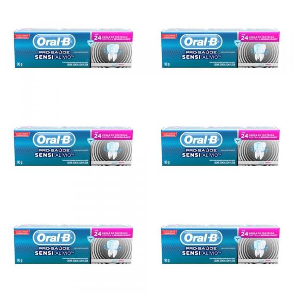 Oral B Pro Saúde Sensi Alívio Creme Dental 90g (kit C/06)