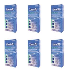 Oral B Super Floss Fio Dental 50m - Kit com 06