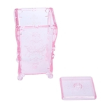 Organizador Cosmetic Makeup algodão removedor de unha Swab armazenamento caso titular (rosa cor transparente)