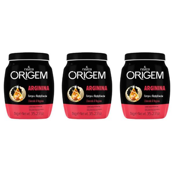 Origem Arginina Creme P/ Cabelo 1kg (Kit C/03)